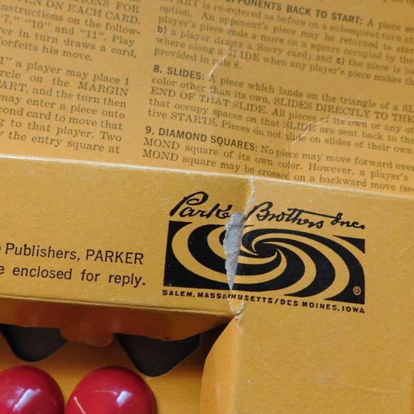 Vintage Sorry! Parker Brothers Board Game 1964 - Picture 11 of 16